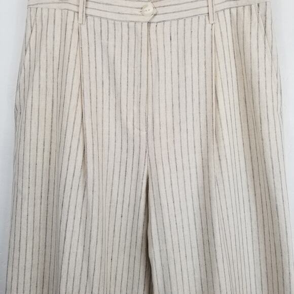 Rag & Bone NWT Women's Natural Stripe Ivy Stripe Culotte Wide Leg Pants Size 12 - Picture 5 of 11